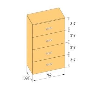 BBP kartotekos furnitūros komplektas R4, 762 × 390 × 1276 mm [283883]