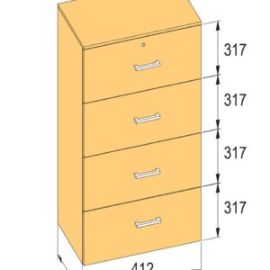 BBP kartotekos furnitūros komplektas R4, 412 × 540 × 1276 mm [394759]