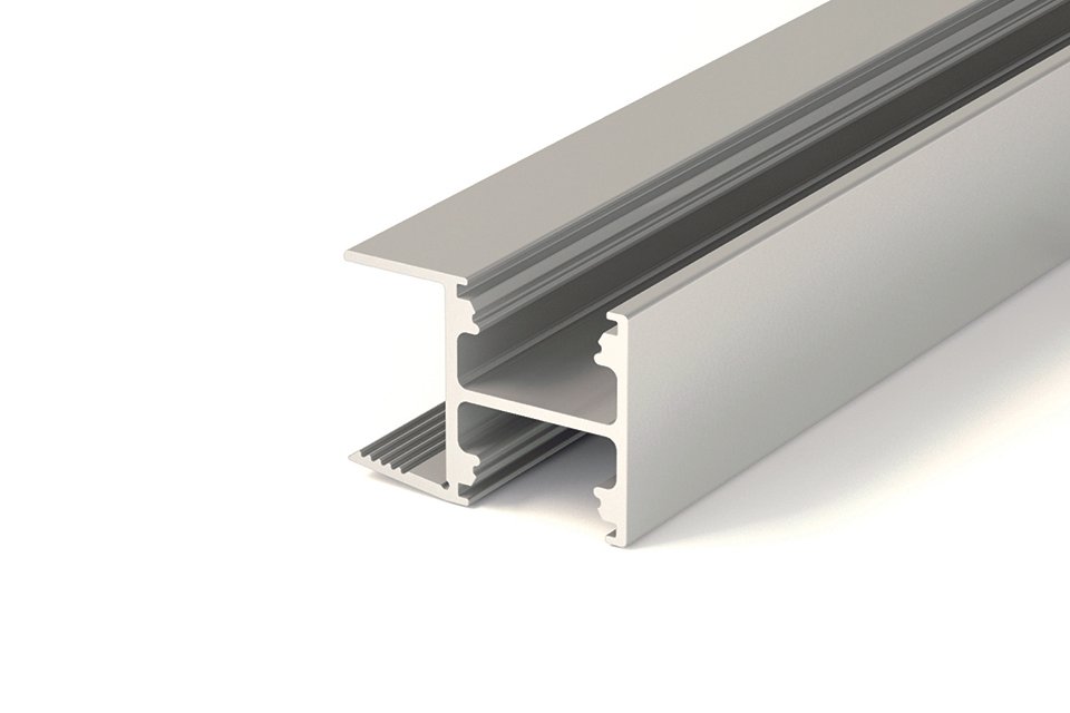 StrongLumio LED profilis Lucas įleidžiamas, 2000 mm juodas anoduotas
