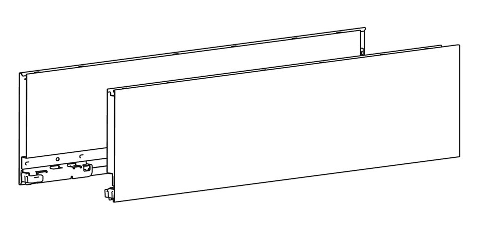 Hettich 9255037 AvanTech YOU stalčiaus šonas, 139/500 mm, dešinysis, sidabro (1 vnt.)