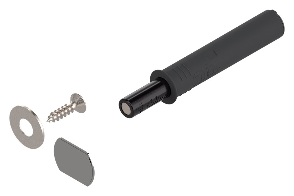Blum 956.1004 TIP-ON lankstui trumpas 50 mm su magnetu, rinkinys, anglies juoda Cs