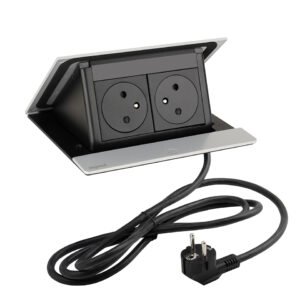 LEGRAND elektros lizdas Popup, 2X 230V prancūziško tipo, anoduotas aliuminis