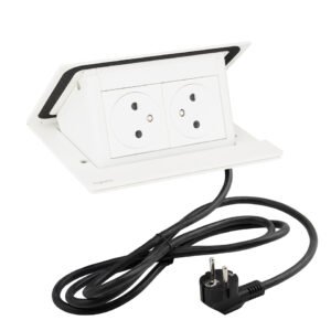 LEGRAND elektros lizdas Popup, 2X 230V prancūziško tipo, balta matinė