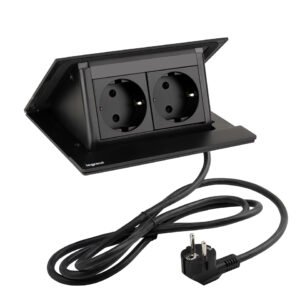LEGRAND elektros lizdas Popup, 2X 230V, Schuko, juoda matinė