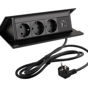 LEGRAND elektros lizdas Popup, 3X 230V, Schuko, 1X USB A+C, juoda matinė