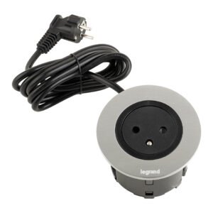 LEGRAND Disq60 įleidžiamas elektros lizdas, 1×230 V FR, juoda / metalas