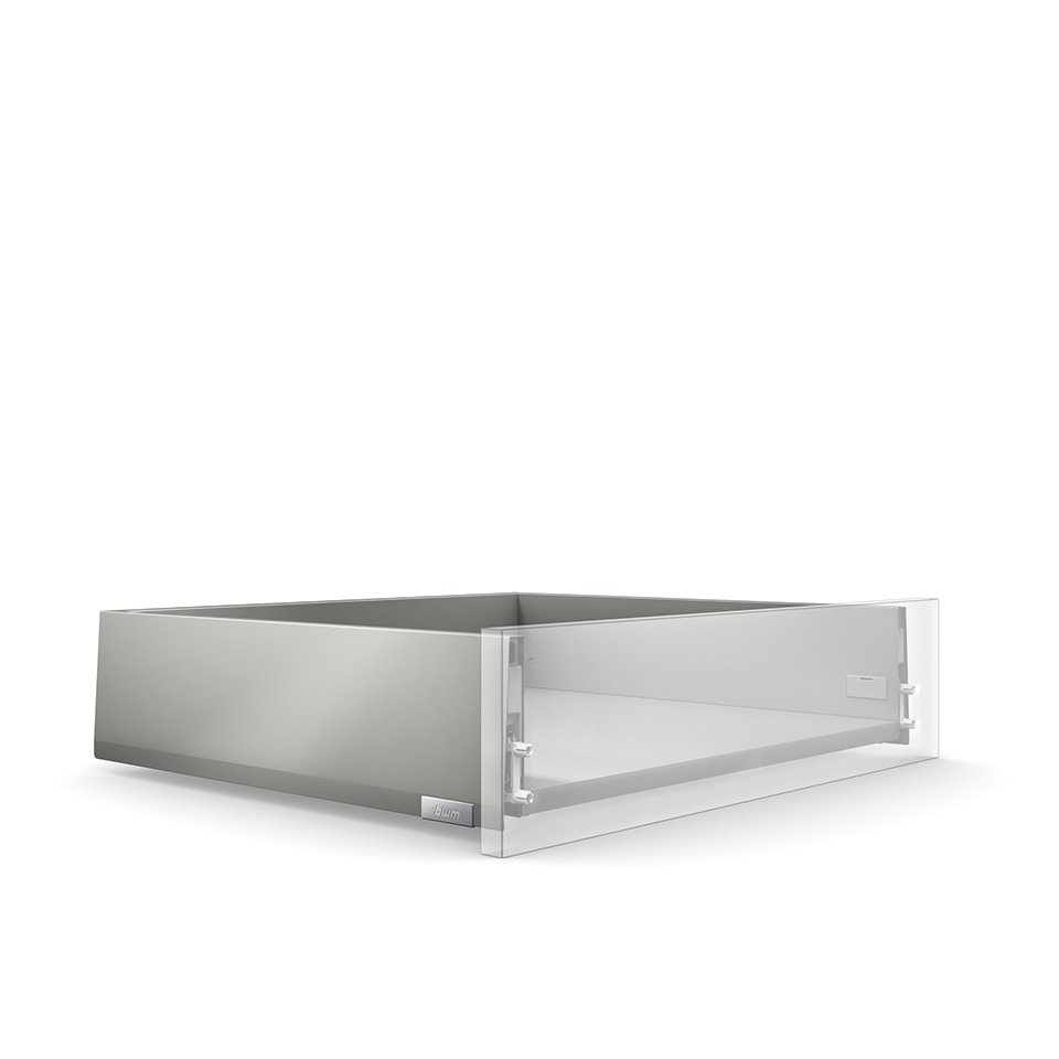 Blum Merivobox, stalčiaus furnitūros komplektas K 550 mm/40 kg, šviesiai pilkas IG, INSERTA
