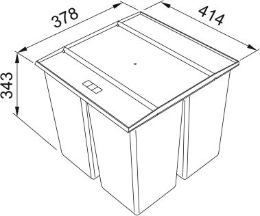 Franke atliekų rūšiavimo sistema Easysort 450-1-2 1 × 14,5L + 2 × 7,5L - Image 3