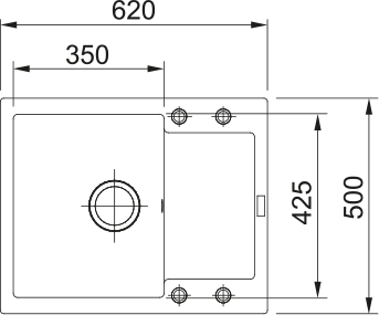 Franke plautuvė Mrg 611-62 620 × 500 mm Onyx - Image 2