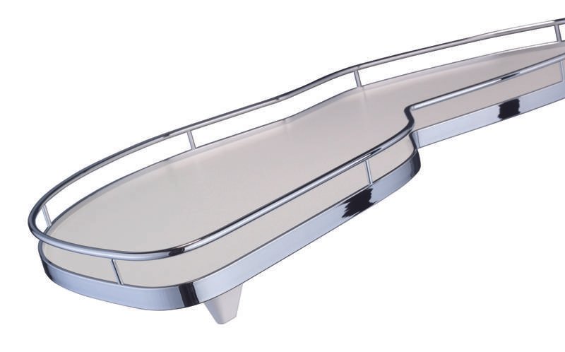 Kesseböhmer 047921 LeMans II, kampinės lentynos, Arena Classic, 450 mm, kairė - pilka/sidabro