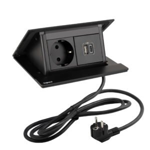 LEGRAND elektros lizdas Popup, 1X 230V Schuko, USB A+C įkroviklis, juoda matinė