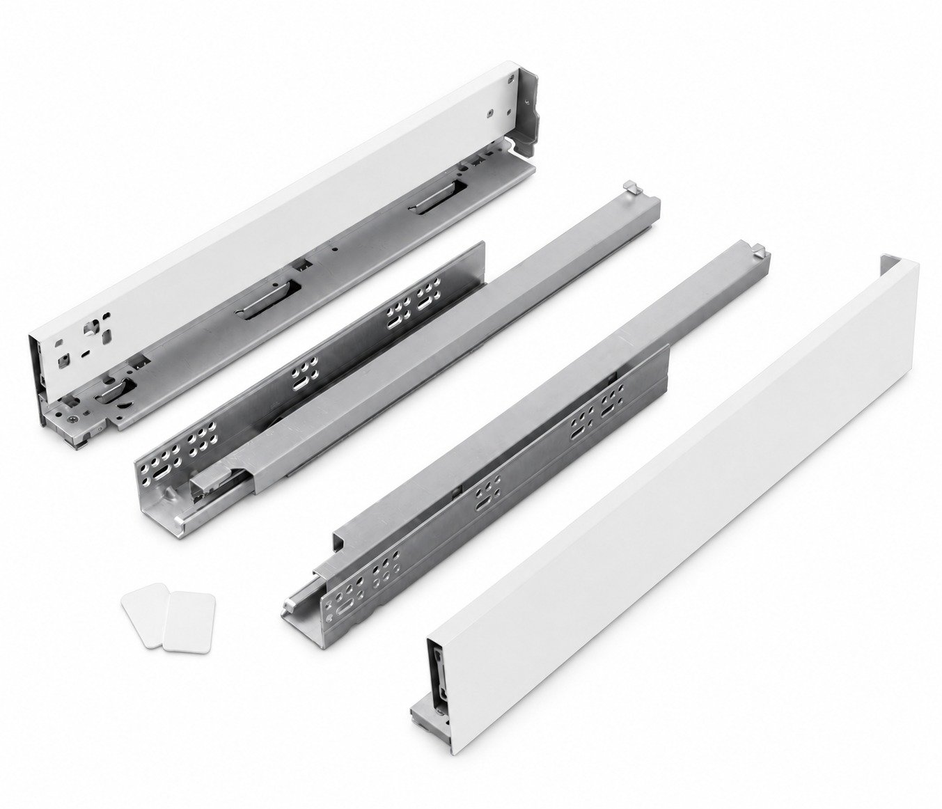 StrongMax 18 stalčiaus furnitūros komplektas H121/650 mm, baltas, komplektas (2026)
