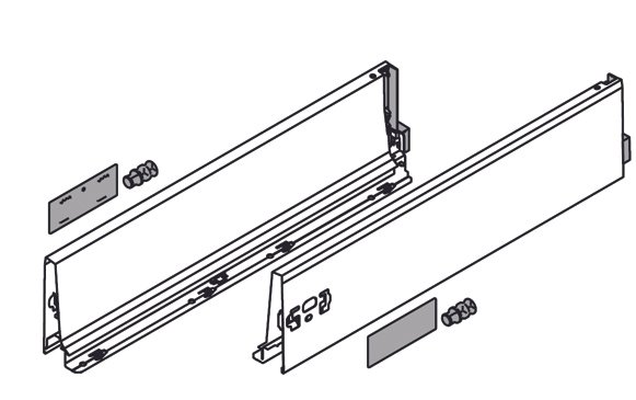 Blum 378K3502Sa Antaro, šonai K 350 mm, baltas (pora)