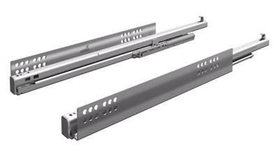Hettich 9143435 Atira pilno ištraukimo bėgelių komplektas, Quadro V6+, 520 mm/50 kg, 18 mm šonams, pora, Push to open