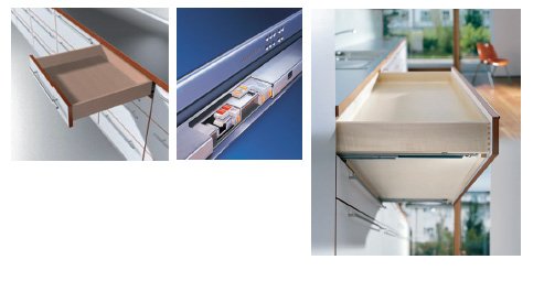 Blum 560H4000B Tandem, pilno ištraukimo bėgeliai, 400 mm/30 kg, BLUMOTION (pora)