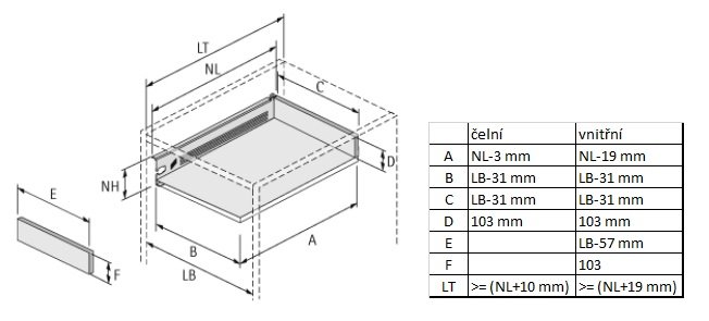 Hettich 9127895 Multitech, stalčiaus furnitūros komplektas 118/400 mm, baltas - Image 3